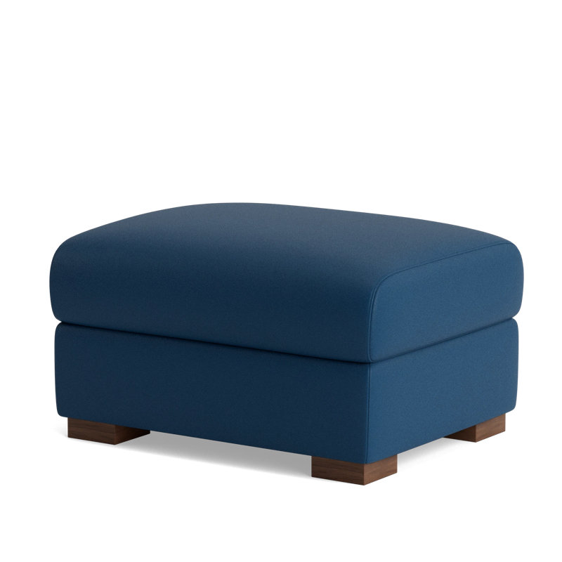 Catalina Ottoman, Leather - Deep Blue