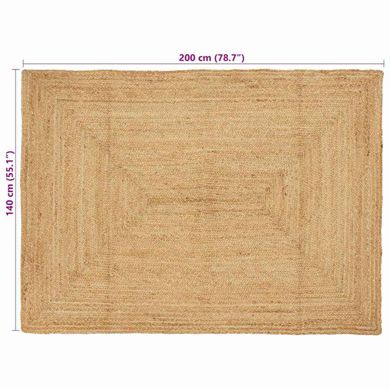 Linen Hand Hooked Area Rug, Rectangle 140 x 200 cm