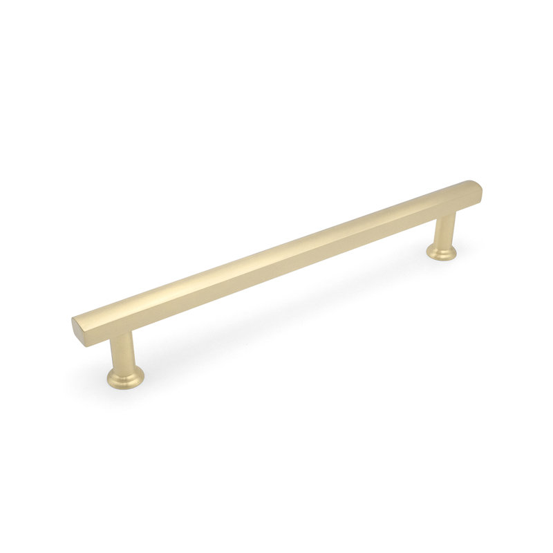 Mod Two Tone Bar / Handle Pull, 18", Unlacquered Satin Brass