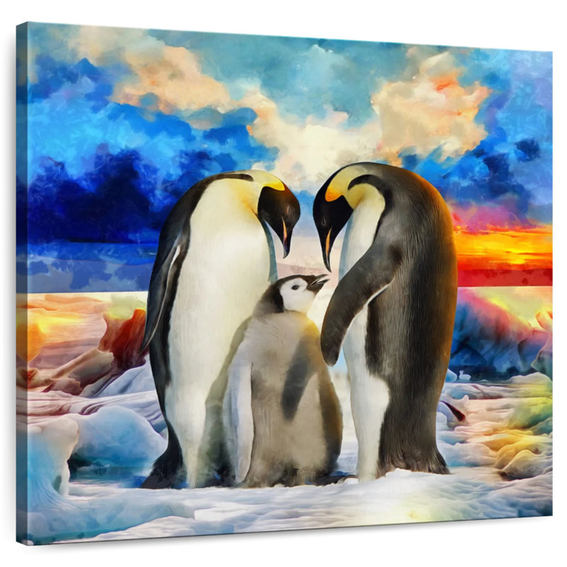 Crowle Penguin Family, 39" H x 39" W