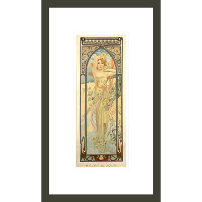 The Times of the Day: Brightness of Day (1899) by Alphonse Mucha -Framed Giclee Print