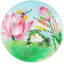 18" Glass Frog and Lotus Decorative Plate