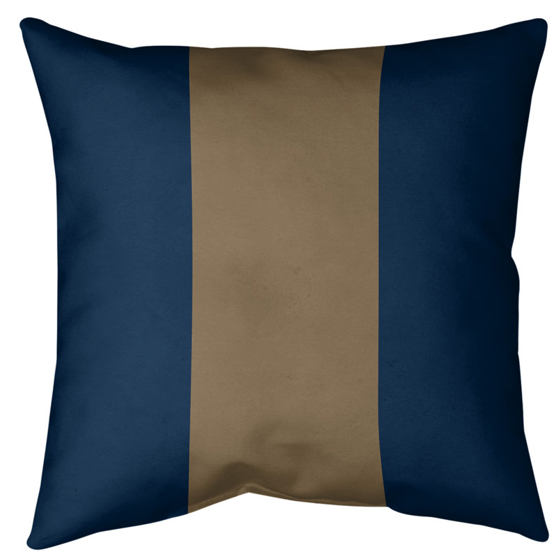 Housse de coussin de football la corne, 20 po x 20 po, Bleu / doré, Sergé de coton