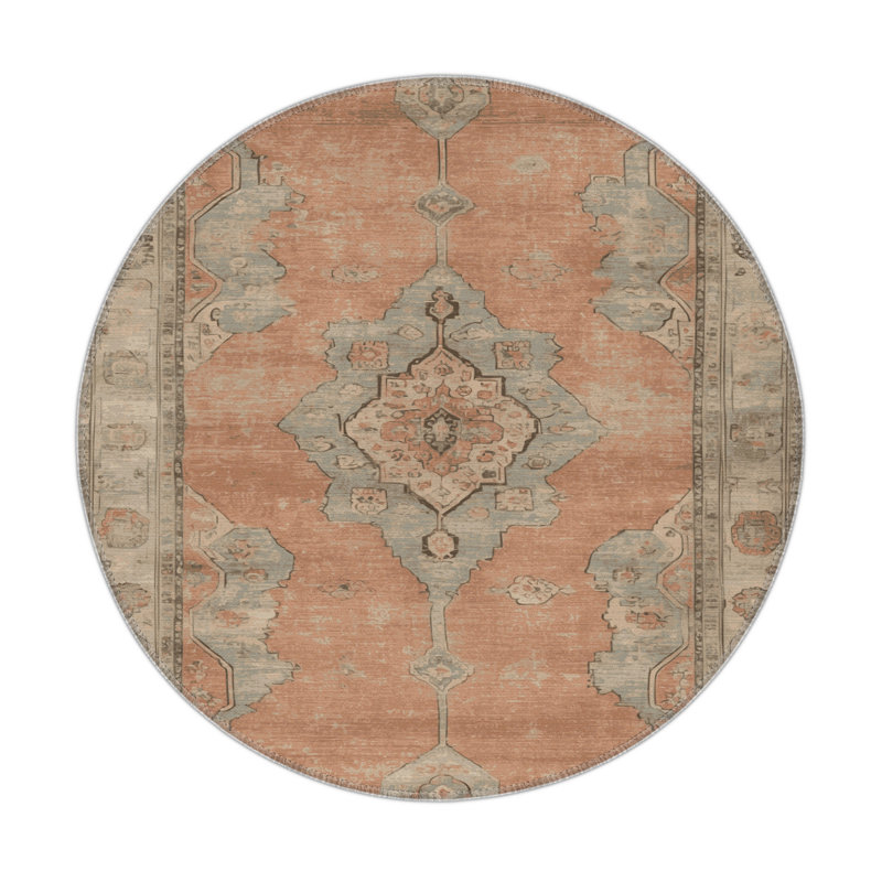 Tapis intérieur et extérieur brun Overdyed, Rectangle 5 pi x 7 pi