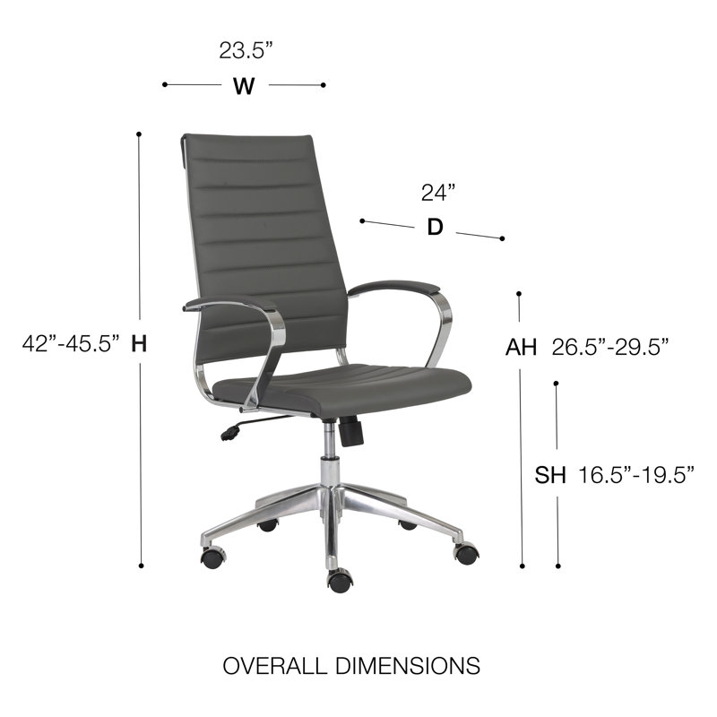 Rossie Conference Chair, Grey Faux Leather