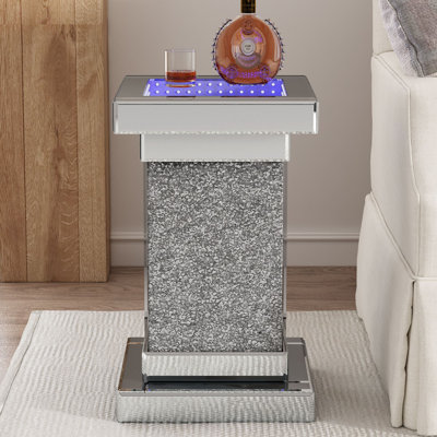 Mirrored End Table