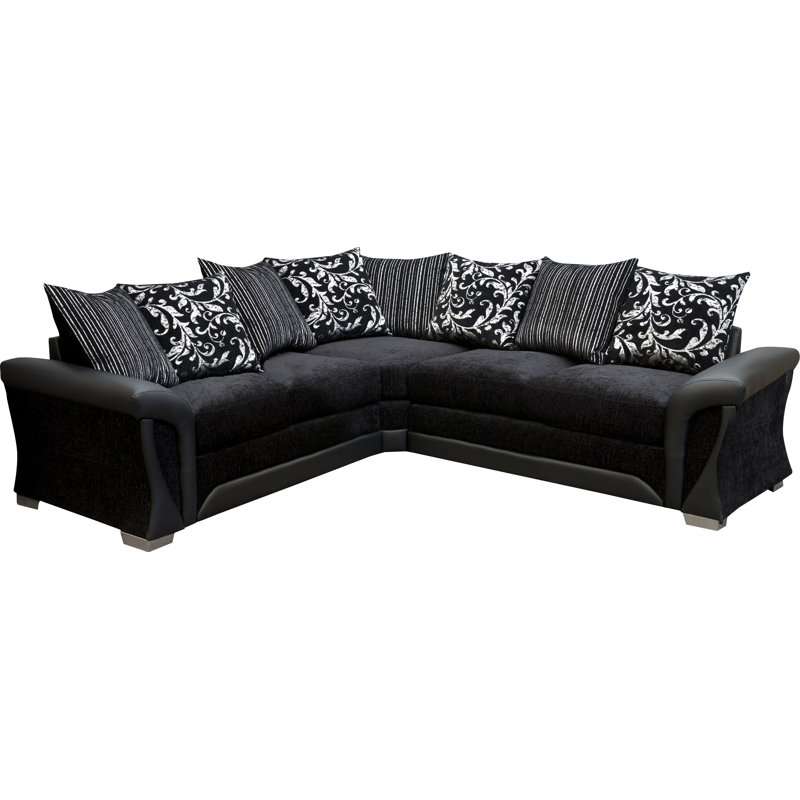 Bracamonte 5 Seater Corner Sofa , Black