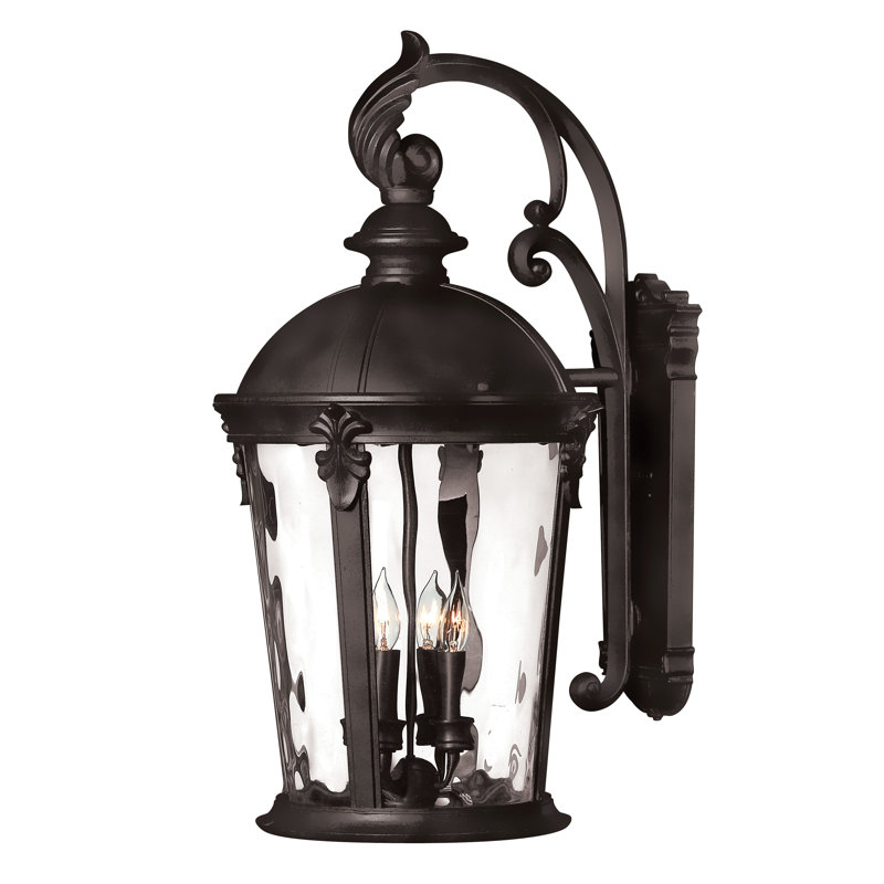 Windsor 3-Light Aluminum Outdoor Wall Lantern, 40W Max Candelabra, 25.8" H x 12.5" W