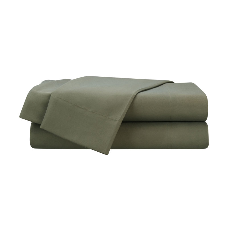 Crosshatch Microfiber, Full Sheet Set with 2 Pillowcases, Olive