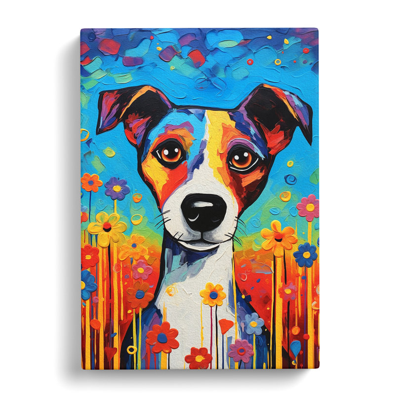 Jack Russell Expressionism - Wrapped Canvas, 60cm H x 40cm W x 3cm D
