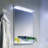 Curva Metal Flat LED Wall Mirror with Shelves-12179693
