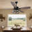 52'' 5-Blade Modern Caged Farmhouse Ceiling Fan Large Room Ceiling Fan with Light and Remote 