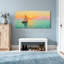 Nautique et plage, voilier, coucher de soleil, océan, réflexion sur toile-308198528