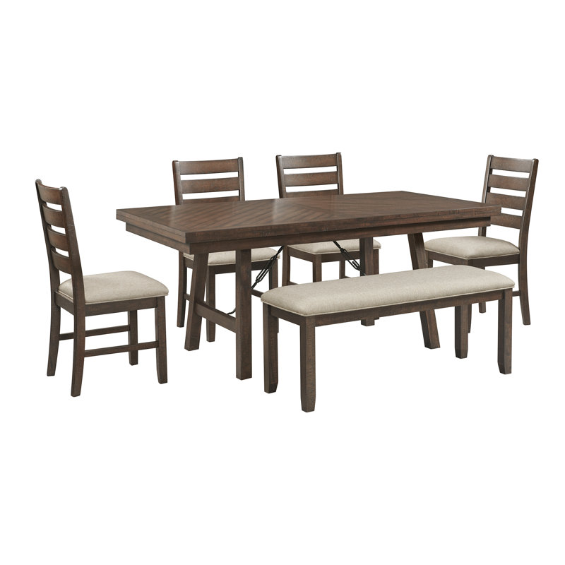 Schunemunk 6 - Person Four Leg Dining Set