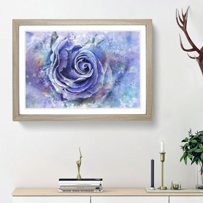 Lilac Rose in Watercolour in Abstract - Picture Frame Painting Print