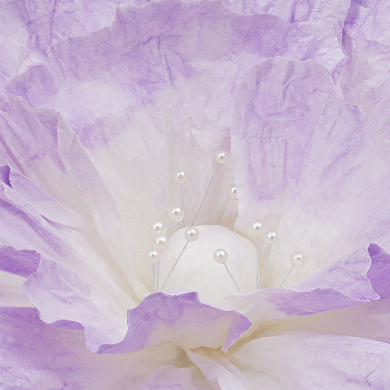 Fleurs artificielles géantes avec tiges et base, Mauve