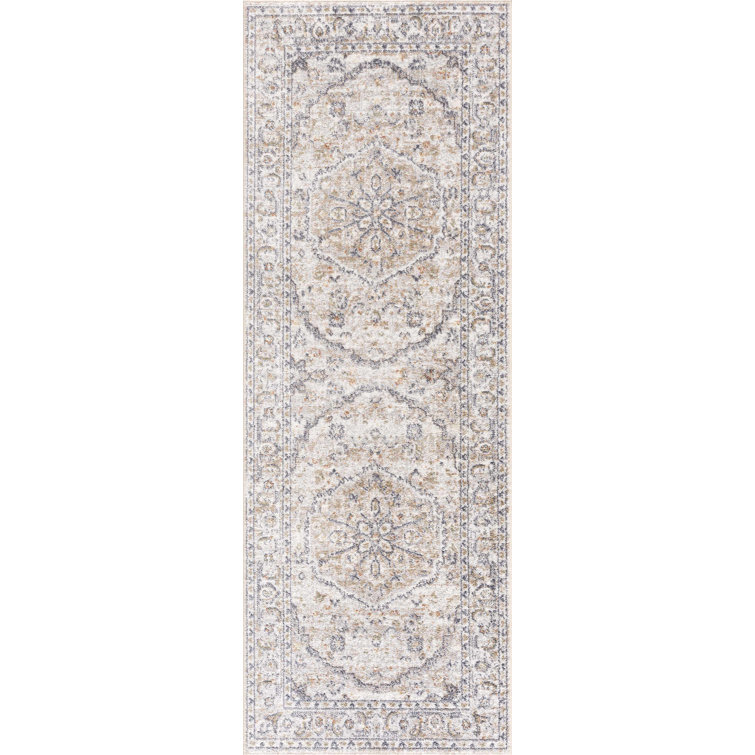 Oveda Oriental Machine Washable Gray Area Rug