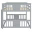 Lit double superposé gris avec construction solide pour plus de stabilité et garde-corps-1055217090