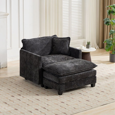 Canapé Cloud (le repose-pieds n'est pas inclus), canapé modulaire moderne, pour la chambre à coucher et un appartement du salon, coussin de siège rembourré à double couche confortable, tissu chenille respirant
