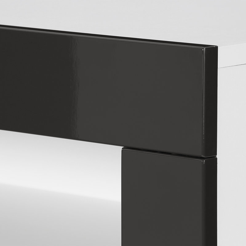 Dina 152cm Sideboard, White Matte/ Black High Gloss, No