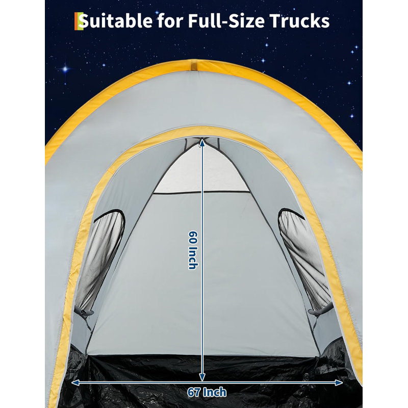 Tente de camion avec auvent pour les lits de ramassage de 6,5 pi, tente de camping portable imperméable PU2000 pour Silverado 1500, F150, Ram 1500