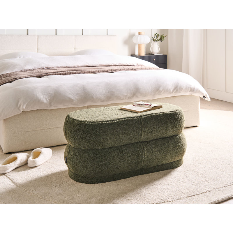 100% Polyester Upholstered Bench, Green