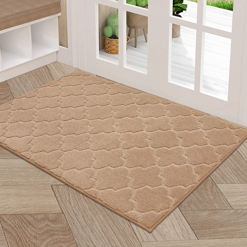 Monfield Non-Slip Geometric Doormat, Beige, 36" W x 60" L