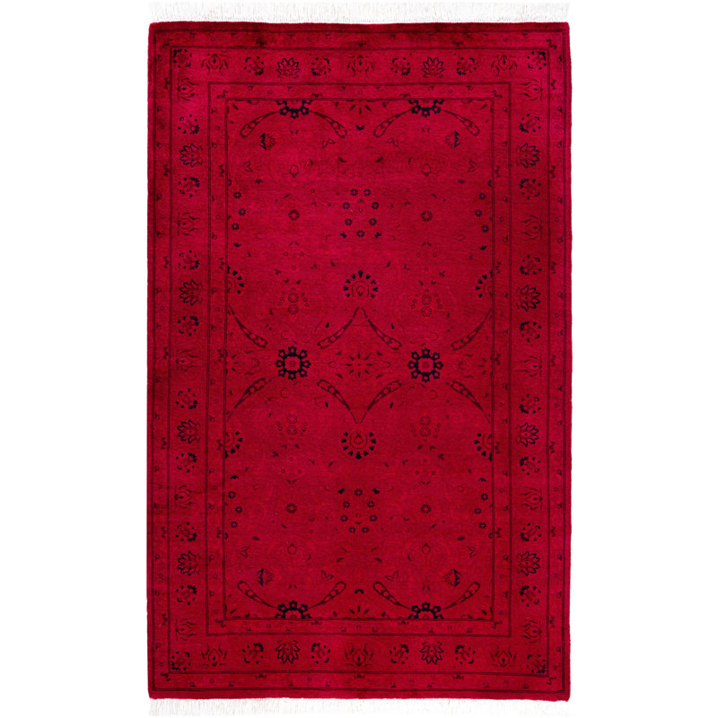 Overdyed One-of-a-Kind 3' 2" X 5' 0" Hand Knotted Area Rug