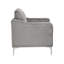 Chaise longue en velours côtelé gris, convertible et modulaire, siège unique, pieds en acier, coussinée-6096801