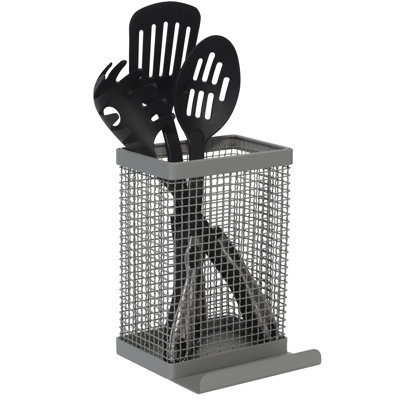 Metal Square Utensil Crock