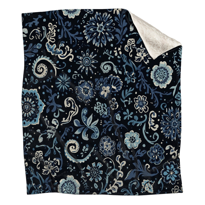 Couvertures complexes à motif floral, 50 po L x 60 po H