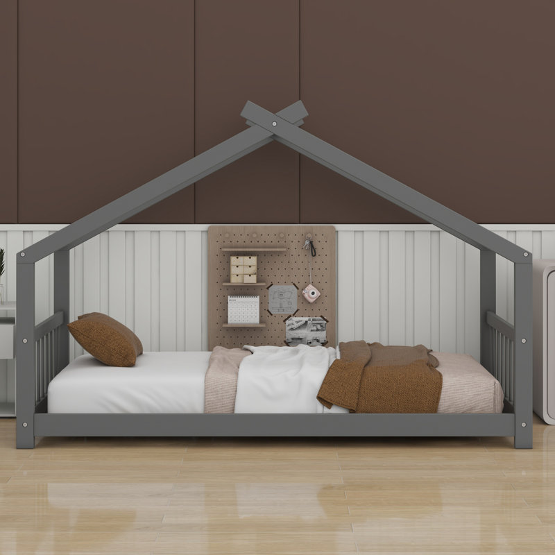 Lit en bois House House, gris