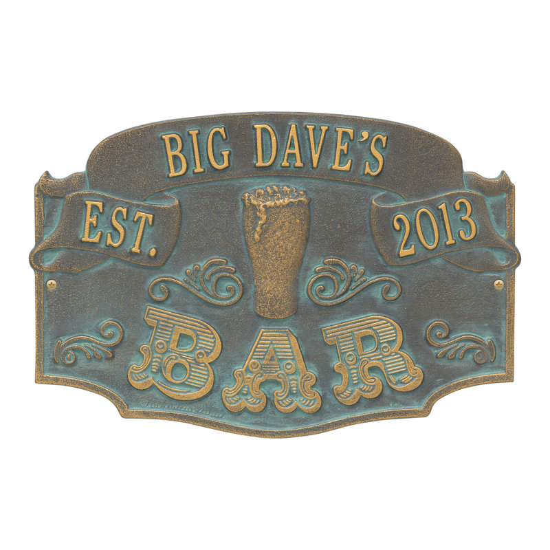 Established Bar 3-Line Wall Décor, Bronze Verdigris, Yes