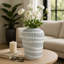 Vase en verre sculpté avec rayures verticales-1650246581