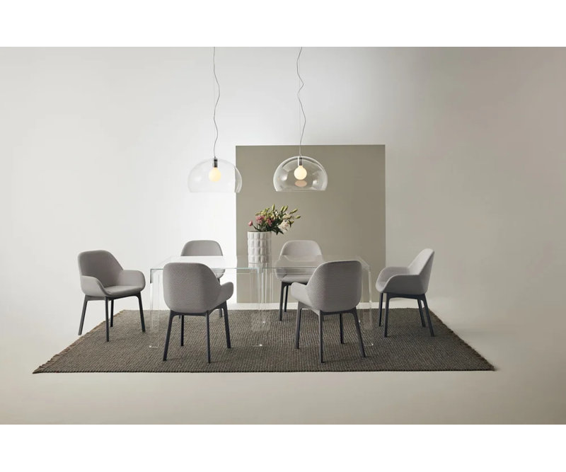 Clap Upholstered Arm Chair, Dark Gray, Taupe