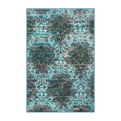 Tapis bleu/noir contemporain