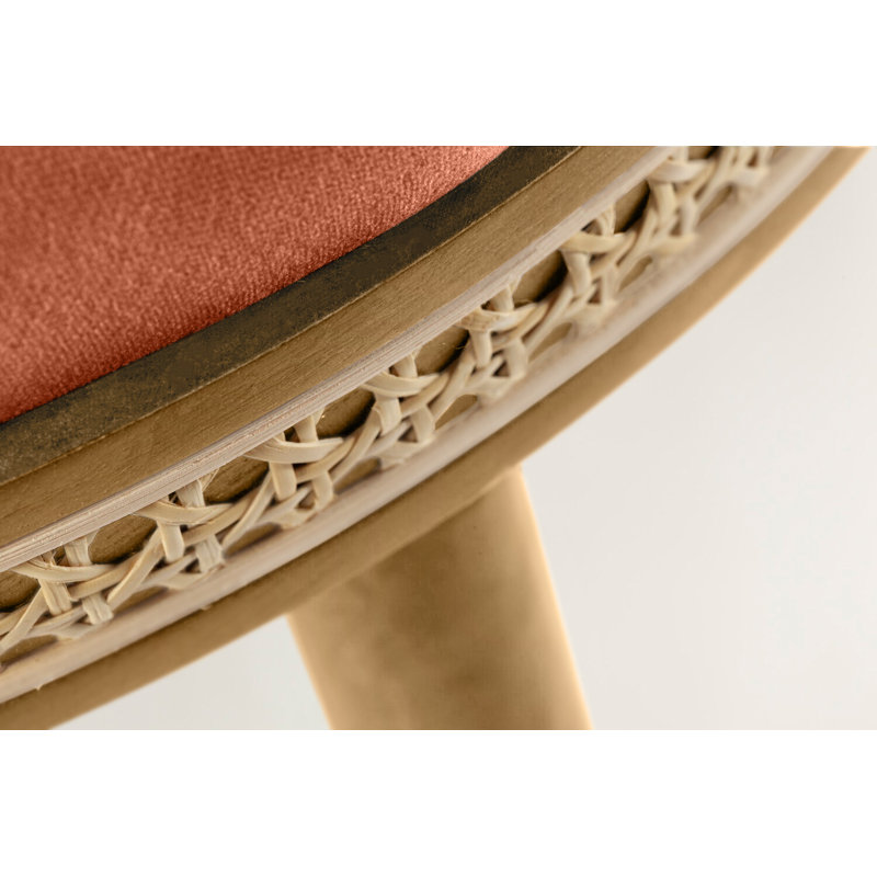 Tabouret de bar et de comptoir Alma, Poudre, Laiton poli, Tabouret de bar (siège d'une hauteur de 30 po)
