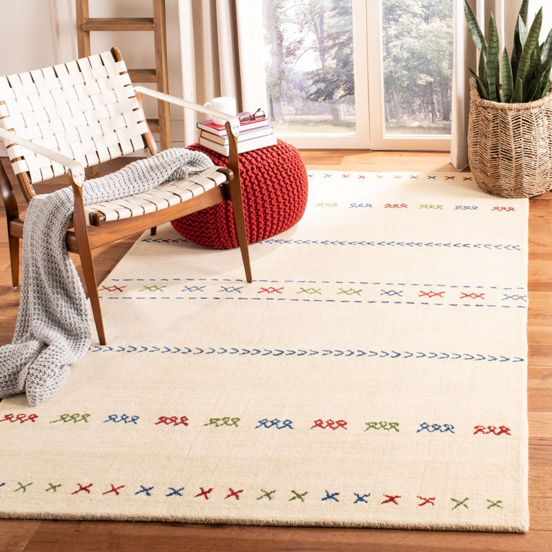 Tapis crème en laine Santiago Southwestern, Rectangle 4 pi x 6 pi