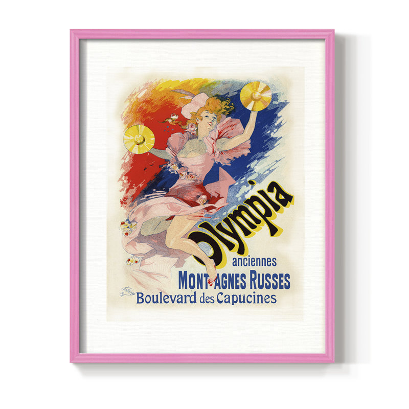 Olympia, reproduction encadrée - bois massif, H 15 po x l 12 po, Rose