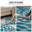 Tapis bleu / ivoire / gris clair à motif floral-92754401