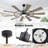 Windmill 84inch 10 Blades Ceiling Fan With Lights and Remote 3 Downrod Dc Motor 6-Speed,Matte Black Grey-1977270279-1977270272-1974994264