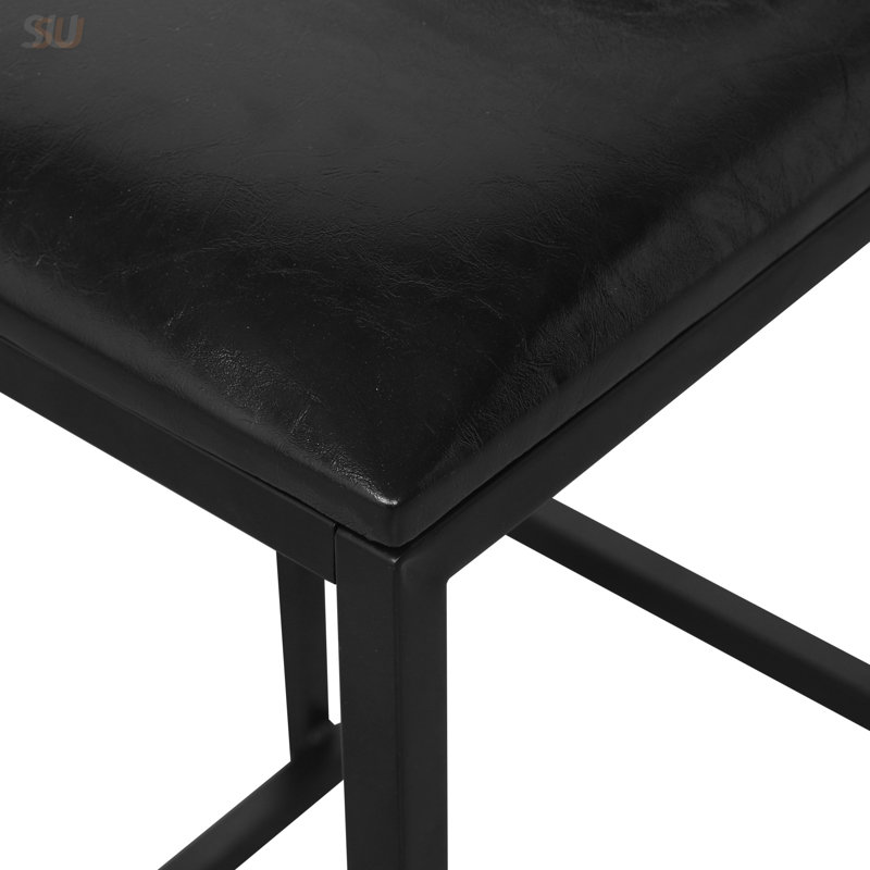 Élégant ensemble de 2 tabourets de bar rembourrés en cuir de polyuréthane avec dossier et repose-pieds pour une assise confortable