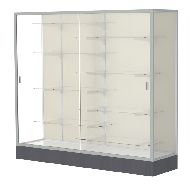 Colossus Series 66'' H Metal Trophy Display Case, 66" H x 72" W x 20" D, Plaque Fabric, Satin
