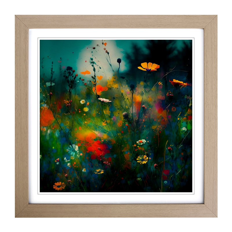Meadow Expressionism - Framed Print, Oak