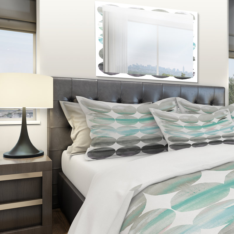Twin Geometric Gray and Teal Duvet Cover Set