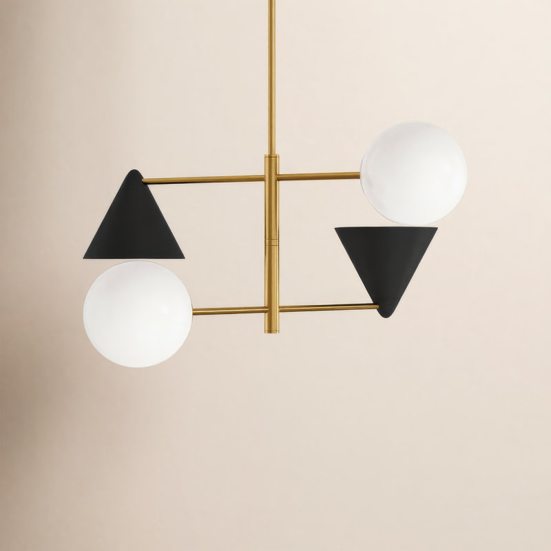 Cosmo 4 - Light Chandelier, White, 16.12" H x 28" W x 28" D
