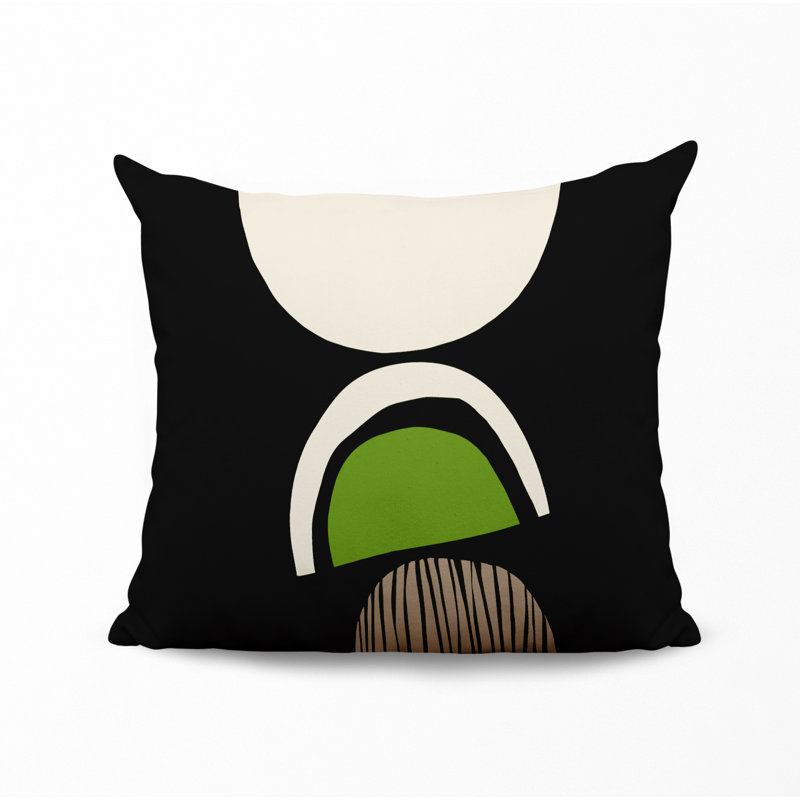 Jeté carré / extérieur en polyester Chamu, L 19 po x H 19 po, Chartreuse