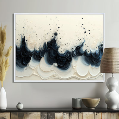 Coggeshall, vague blanche et noire, volcan rythmique IV - goutte, peinture, art mural