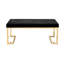 Banc noir avec un tissu d'ameublement 100% et une superbe finition champagne frappante - Glamour