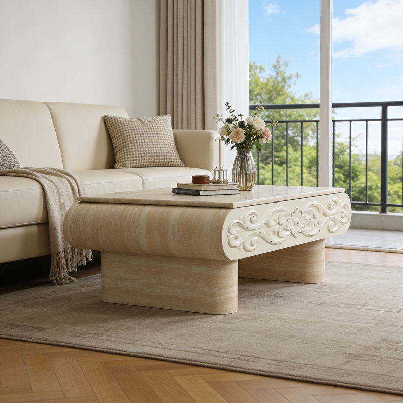 Table basse à plateau relevable moderne avec rangement caché et surface de bureau en bois | Idée de cadeau